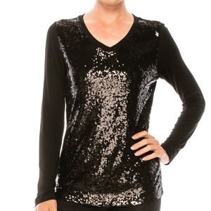 Long Sleeve Sequin Top